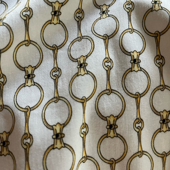 Nine West White Gold Links Pattern Lightweight Slacks women’s size 14 - Picture 13 of 15